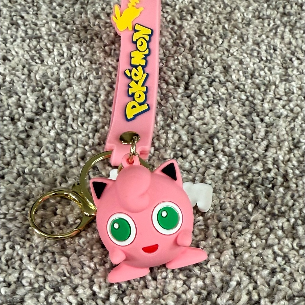 Pokemon Pink Jigglypuff Keychain mini figure 2” pikachu